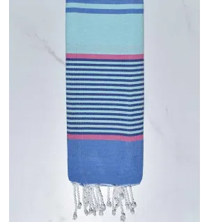 Fouta enfant Azur brume,rose, bleu bleuet et bleu Fouta Tunisia - 1