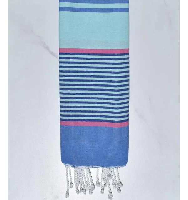 Fouta enfant Azur brume,rose, bleu bleuet et bleu Fouta Tunisia - 1
