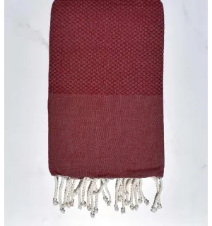 FOUTA Nid d'abeille rouge vermeil Fouta Tunisia - 2