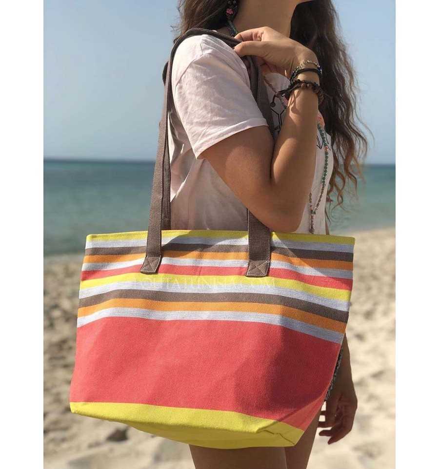 Sac de plage fouta 5 couleurs nacart clair ,gris, orange ,marron et jaune