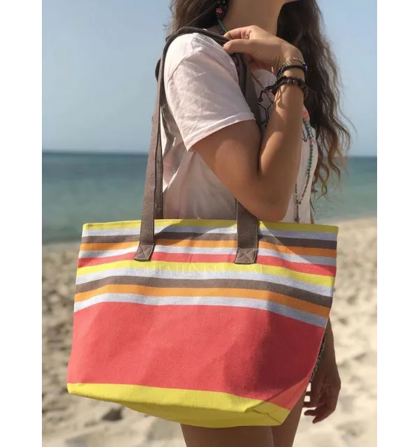 Sac de plage fouta 5 couleurs nacart clair ,gris, orange ,marron et jaune - 1