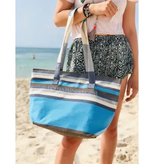 Sac de plage fouta 5 couleurs bleu ciel, blanc, gris, marron et bleu jean Fouta Tunisia - 2