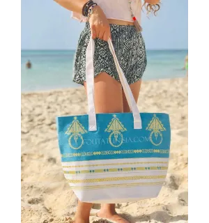 Sac de plage fouta khlela bleu azur Fouta Tunisia - 2