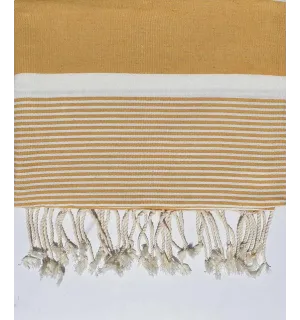 Jeté moyenne 1.5*2.5m jaune sable Fouta Tunisia - 1