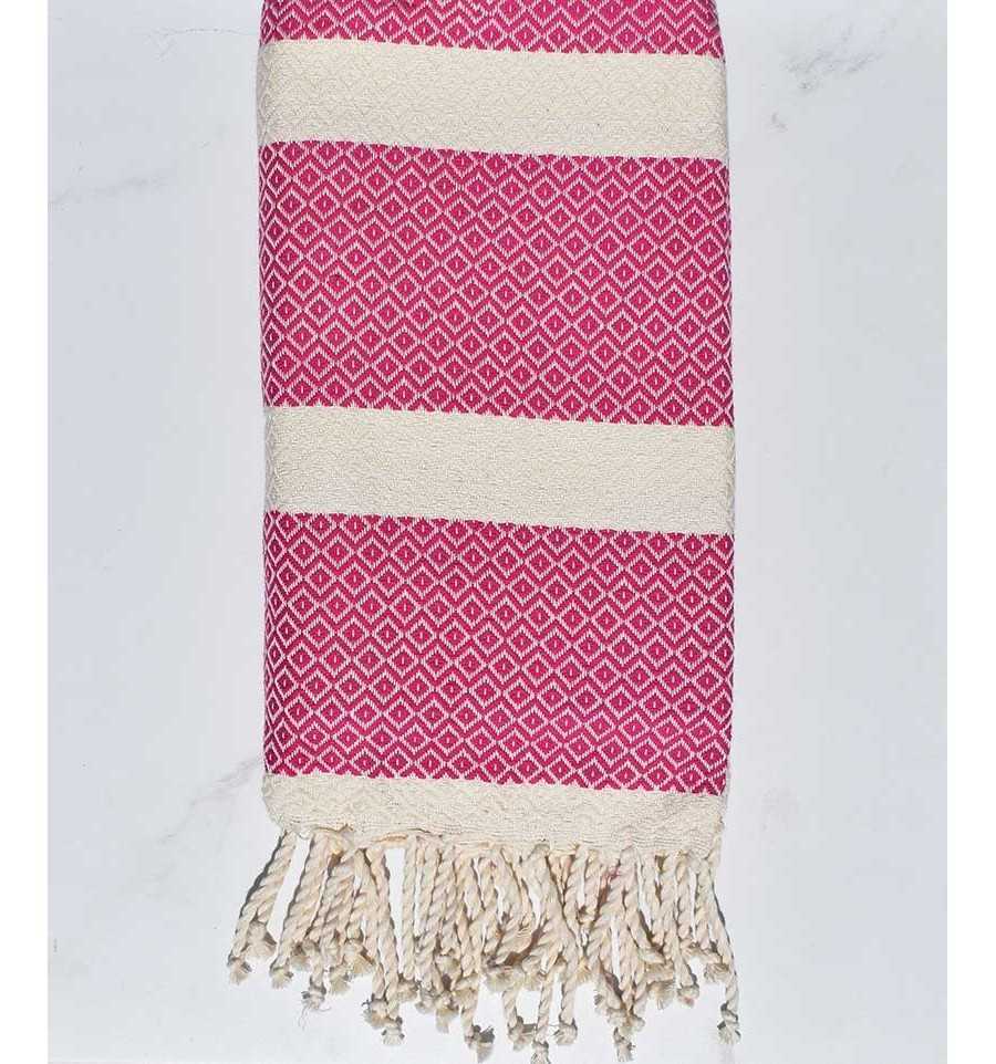 Fouta chevron  rose fushia