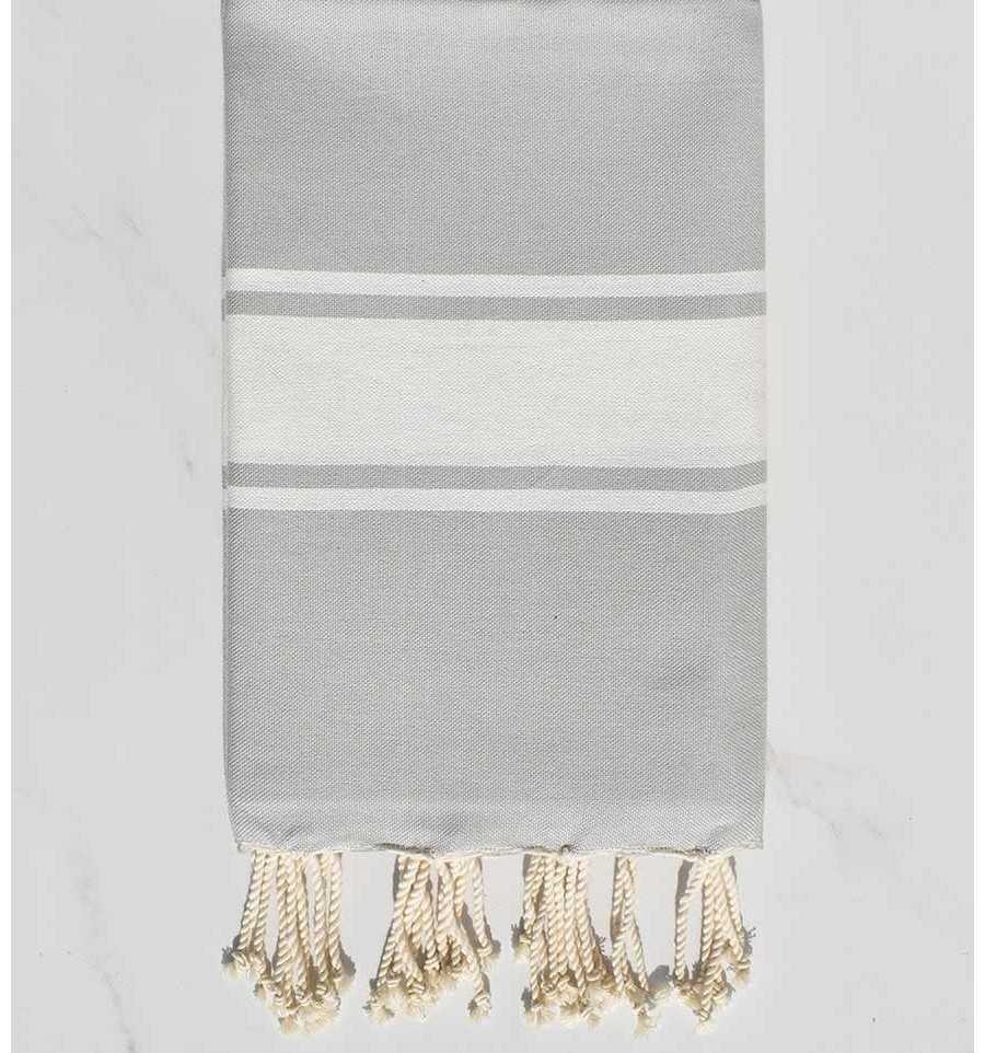 Fouta plate gris perle moyen