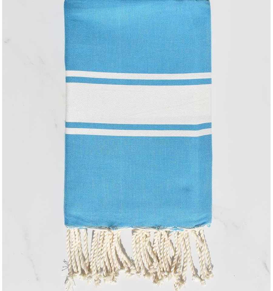 Fouta Plate bleu caraibes