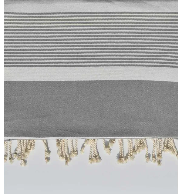 jeté gris Fouta Tunisia - 3