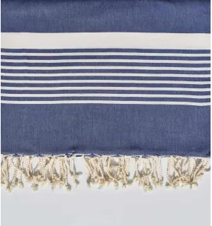 Jeté bleu jean pale 2m*2.80m Fouta Tunisia - 3 2