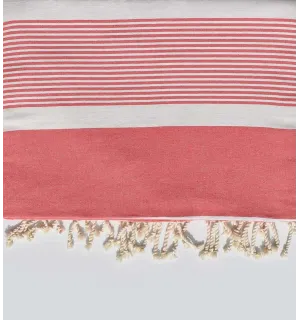 jeté 2m*2.85m couleur incarnat Fouta Tunisia - 1 2