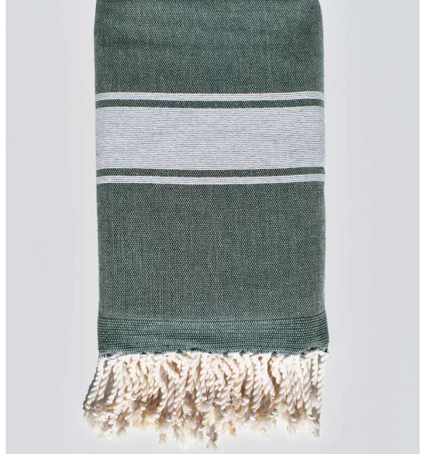 Fouta éponge vert mousse foncé - 1