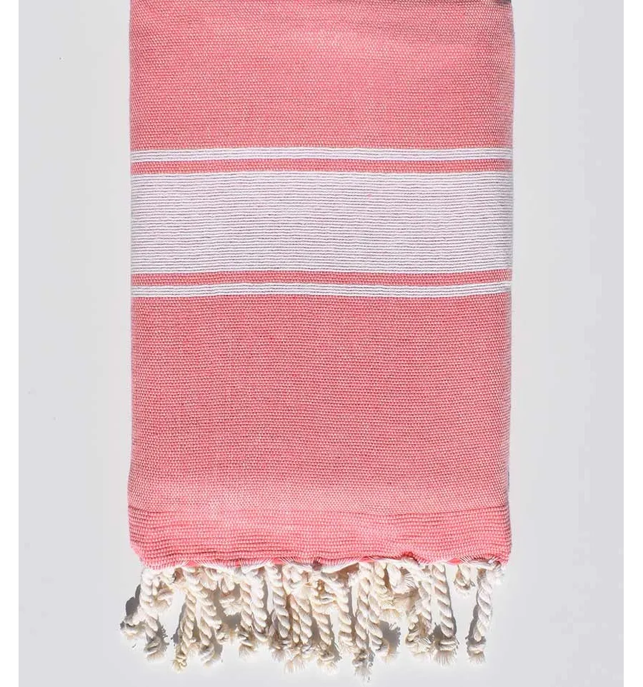 Fouta éponge rose incarnadin - 1