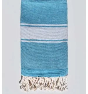Fouta éponge bleu azur moyen Fouta Tunisia - 1