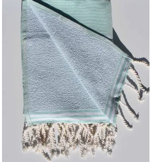 Fouta éponge couleur vert givré Fouta Tunisia - 1 2
