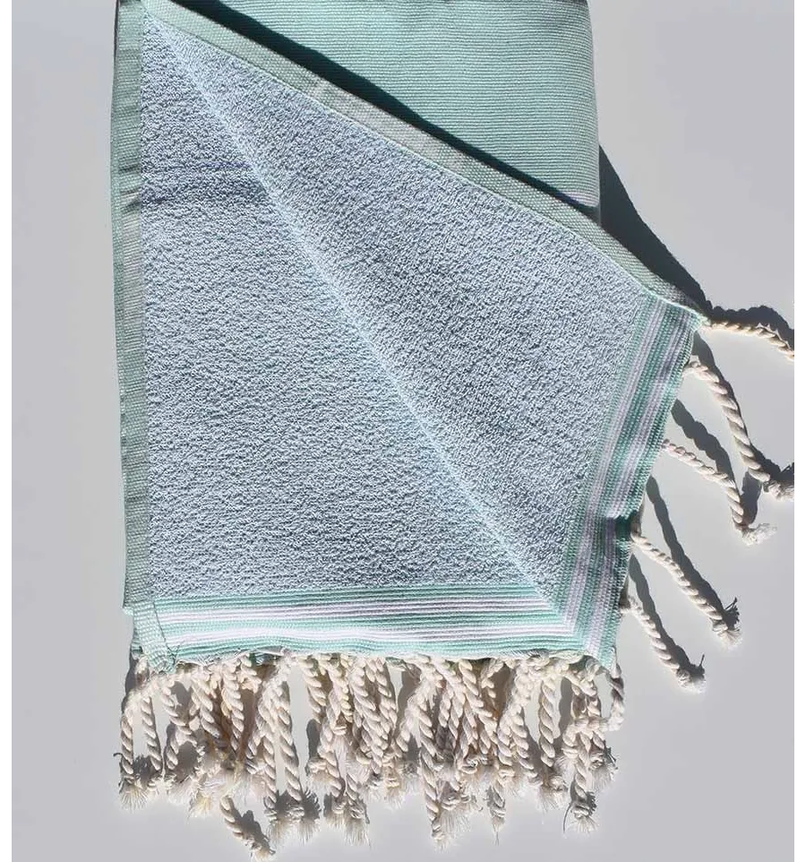 Fouta éponge couleur vert givré Fouta Tunisia - 2