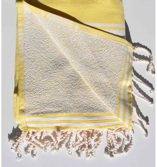 Fouta éponge jaune clair Fouta Tunisia - 2