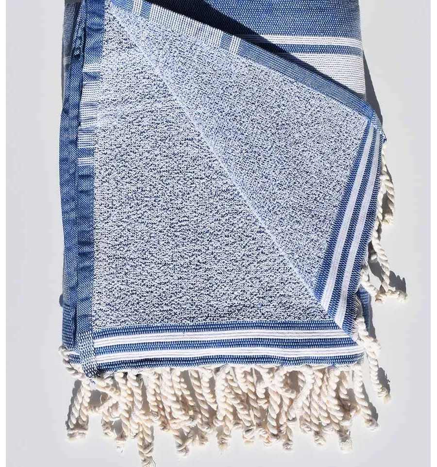 Fouta éponge bleu jean Fouta Tunisia - 2