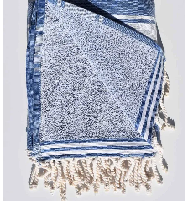 Fouta éponge bleu jean Fouta Tunisia - 2