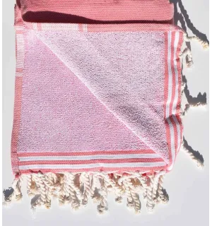 Fouta éponge rose incarnadin  - 2