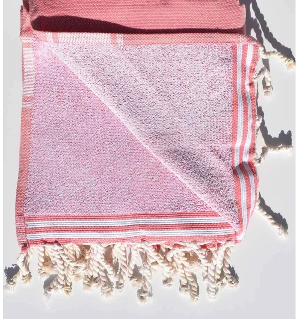 Fouta éponge rose incarnadin - 2