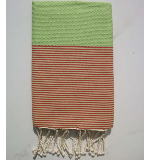 vert pistache rayée rouge 