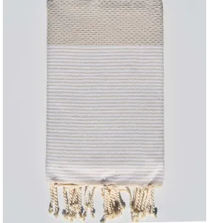 Fouta nid d'abeille grège Fouta Tunisia - 1