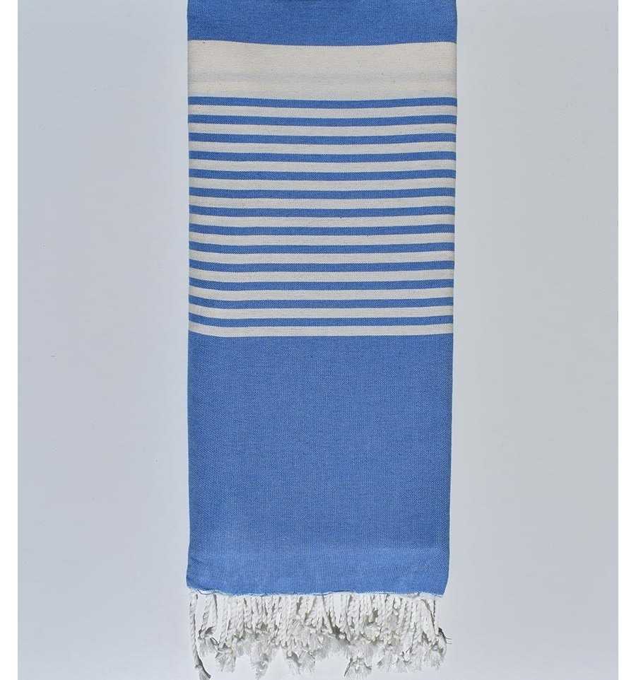 Jeté bleu barbeau avec rayures