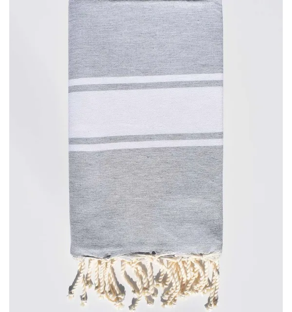 Fouta plate gris argent clair Fouta Tunisia - 1