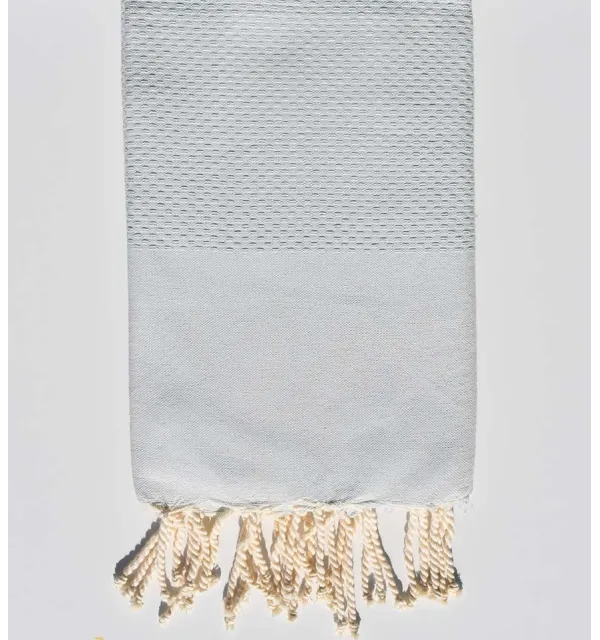 FOUTA Nid d'abeille unie azur brume Fouta Tunisia - 1