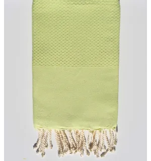 FOUTA nid d'abeille unie vert chartreuse Fouta Tunisia - 1