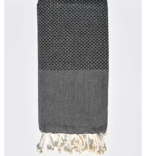 FOUTA nid d'abeille unie gris Fouta Tunisia - 1