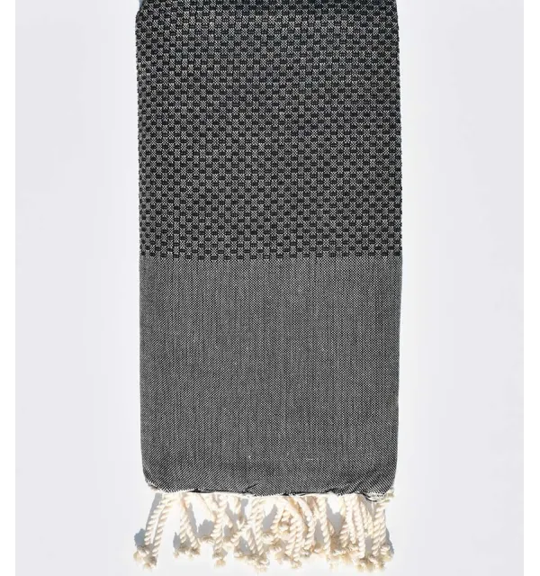 FOUTA nid d'abeille unie gris Fouta Tunisia - 1