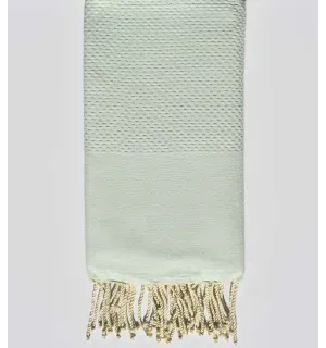 FOUTA nid d'abeille unie vert céladon Fouta Tunisia - 1