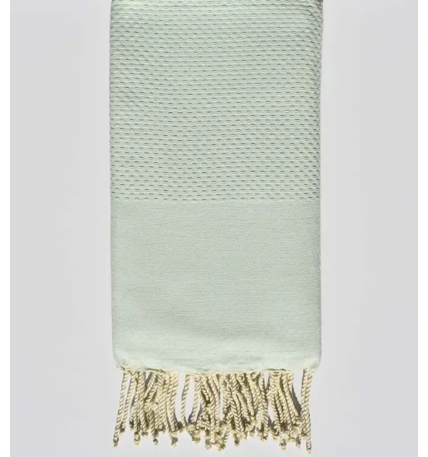 FOUTA nid d'abeille unie vert céladon Fouta Tunisia - 1