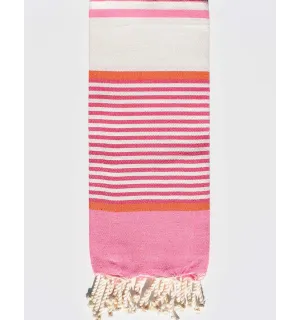 Enfant rose et blanc cassé Fouta Tunisia - 1