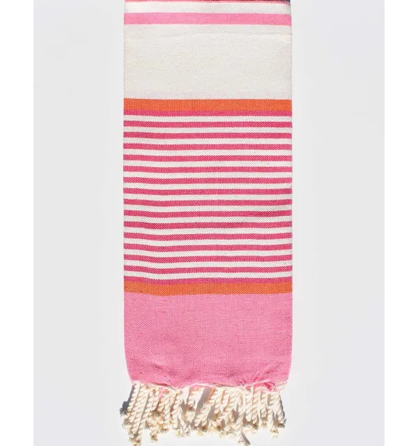 Enfant rose et blanc cassé Fouta Tunisia - 1