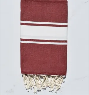 Fouta plate  rouge bordeaux  - 1
