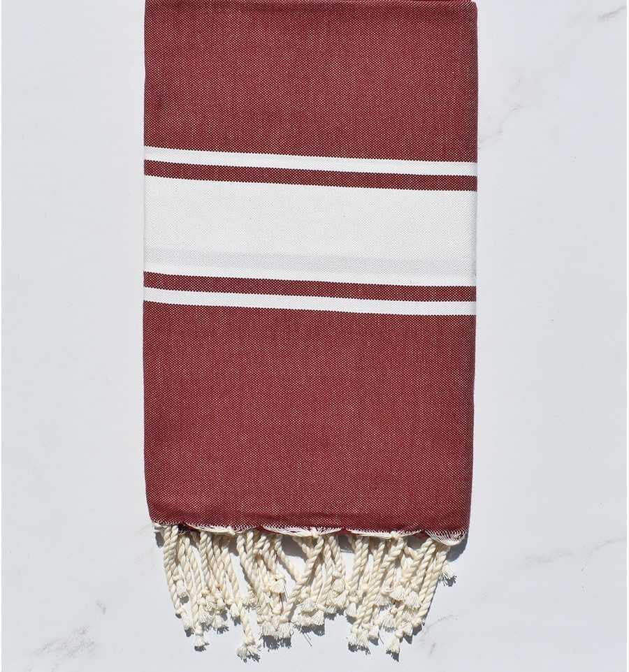 Fouta plate  rouge bordeaux