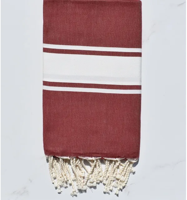 Fouta plate rouge bordeaux - 1