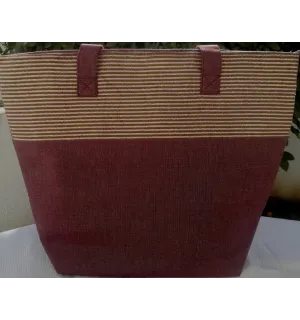 Sac rouge bourgogne avec lurex Fouta Tunisia - 2 2