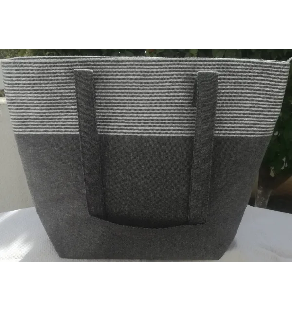 Sac gris foncé avec lurex argenté Fouta Tunisia - 1