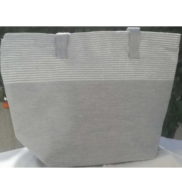 Sac gris avec lurex Fouta Tunisia - 1
