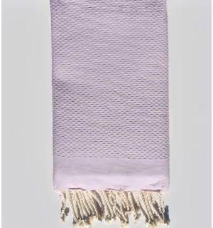 FOUTA nid d'abeille unie lavande clair Fouta Tunisia - 1
