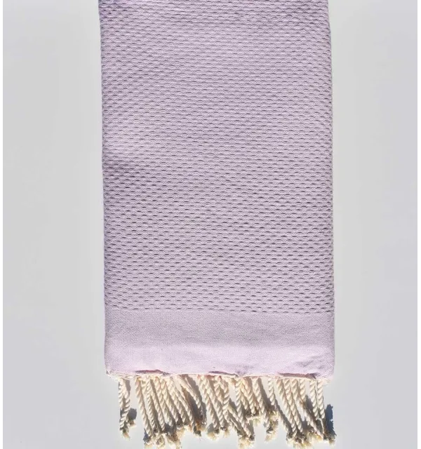 FOUTA nid d'abeille unie lavande clair Fouta Tunisia - 1