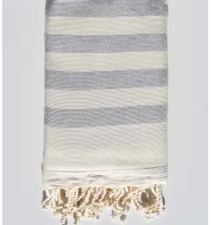 Éponge blanc crème et gris Fouta Tunisia - 1