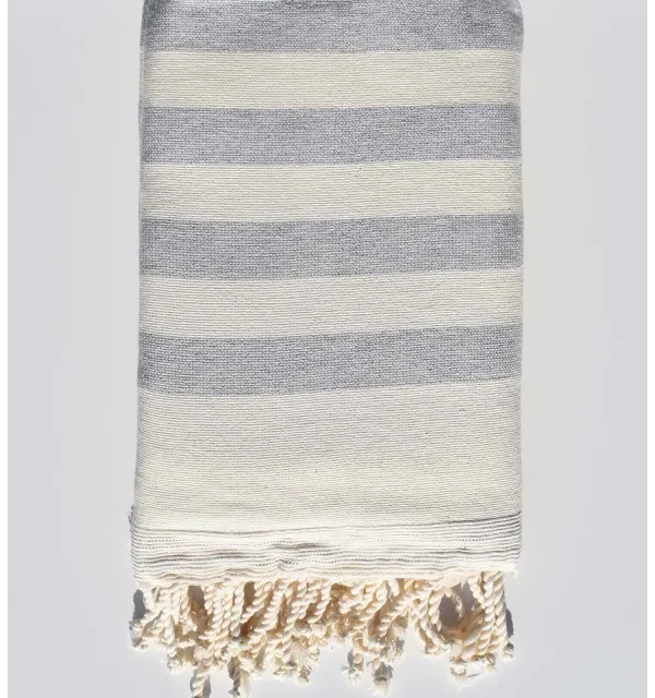 Éponge blanc crème et gris Fouta Tunisia - 1