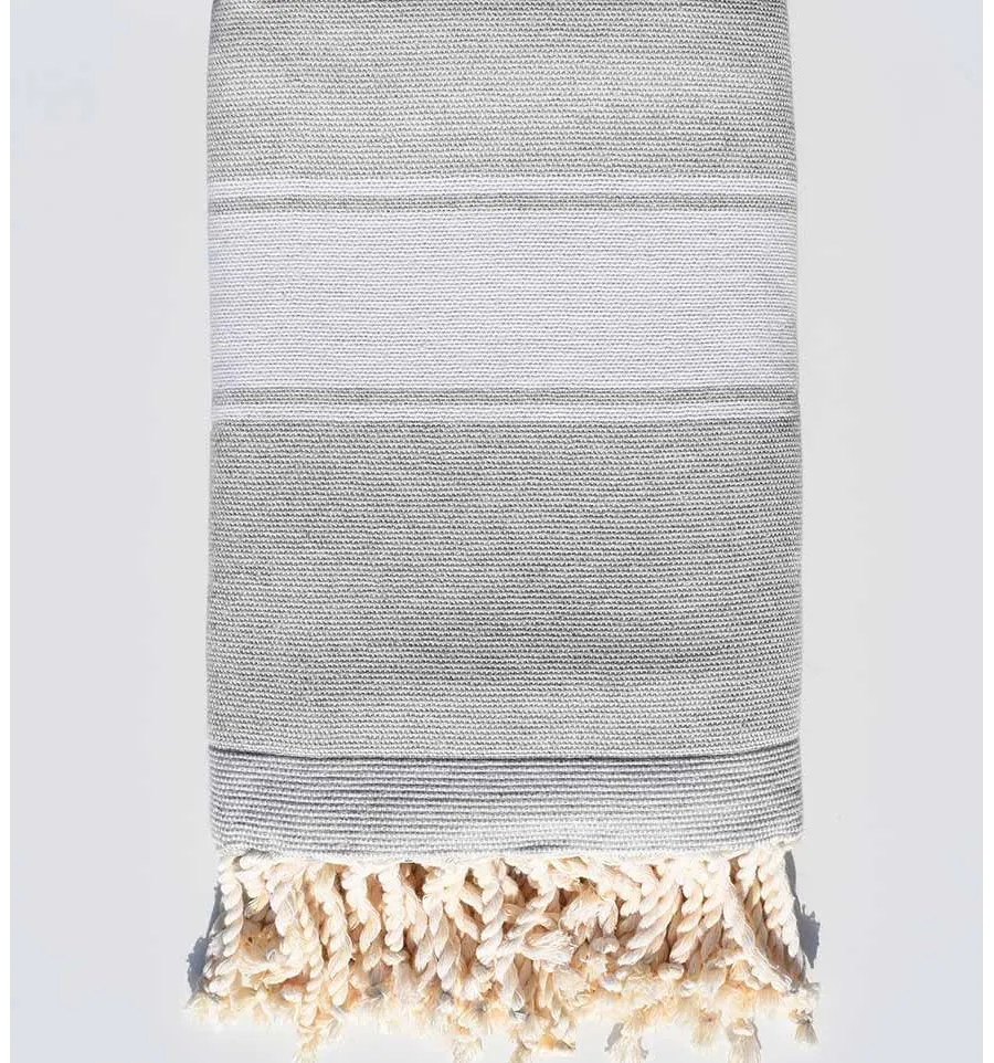 Fouta éponge gris clair Fouta Tunisia - 1