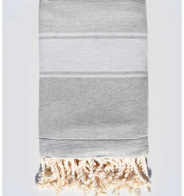 Fouta éponge gris clair Fouta Tunisia - 1