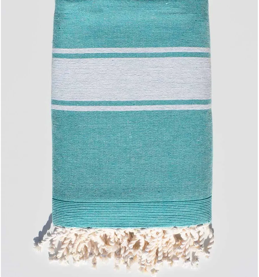 Fouta éponge vert sarcelle Fouta Tunisia - 1