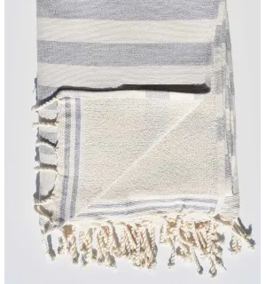 Éponge blanc crème et gris Fouta Tunisia - 1 2
